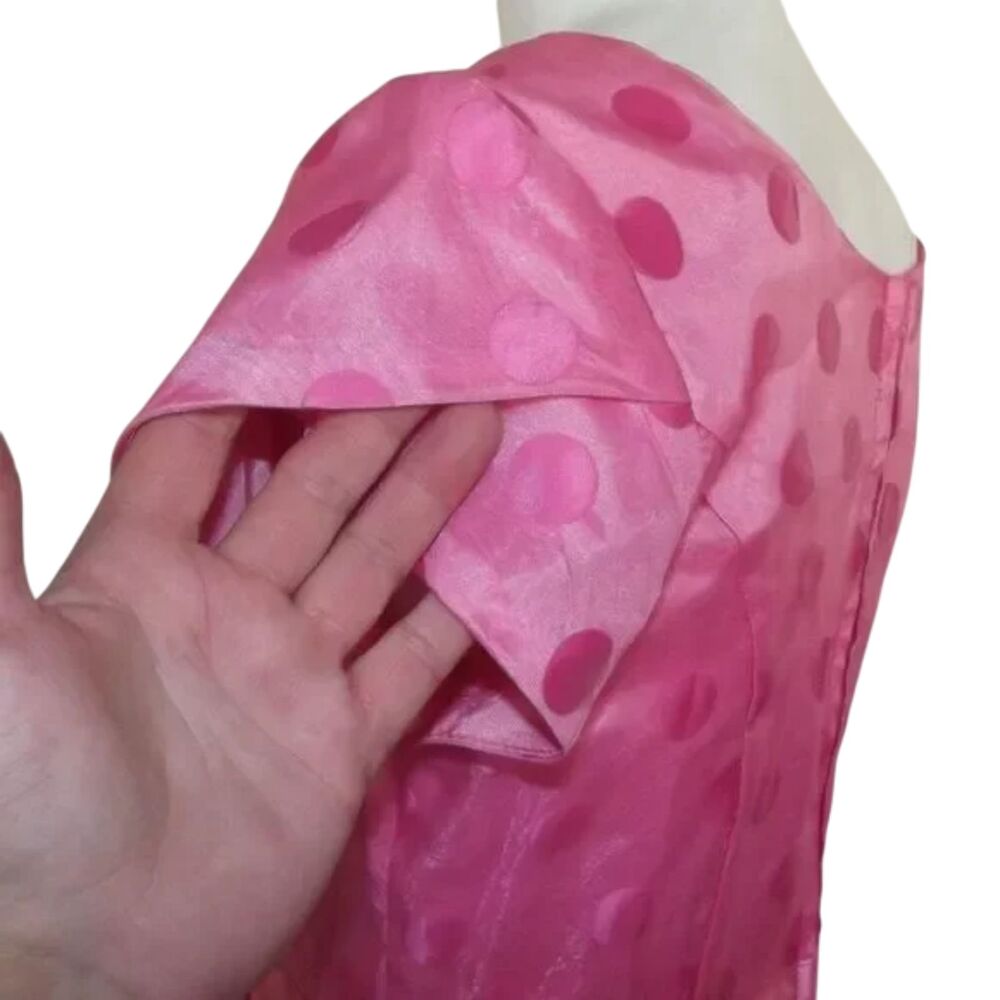 new JODY of CALIFORNIA Prom Dress, XS, Bold Pink, Polka Dots, Maxi, Cap sleeve - Picture 5 of 10